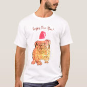 Golden Bulldog Nieuwjaar Basic T-shirt (Voorkant)
