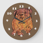 Golden Bulldog ronde (grote) wandklok (Voorkant)