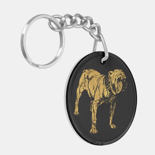 Golden Bulldog Sleutelhanger (Voorkant Links)