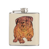 Golden Bulldog vinyl omwikkelde kolf Heupfles (Voorkant)