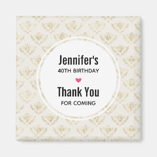 Golden Bumble Bee met een kroonpatroon Dank u Magneet