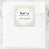 Golden Bumble Bee met een kroonpatroon Dank u Vierkante Sticker (Tas)