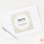 Golden Bumble Bee met een kroonpatroon Dank u Vierkante Sticker (Envelop)