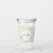 Golden Bumble Bee met kroonpatroon Acryl Drinkbeker (Voorkant)