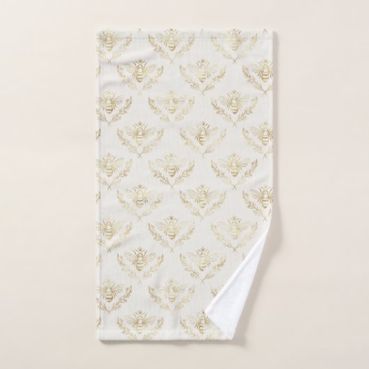 Golden Bumble Bee met kroonpatroon Bad Handdoek (Handdoek)