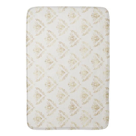 Golden Bumble Bee met kroonpatroon Badmat (Voorkant Verticaal)