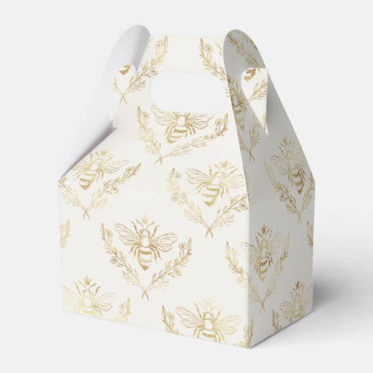 Golden Bumble Bee met kroonpatroon Bedankdoosjes (Achterkant)