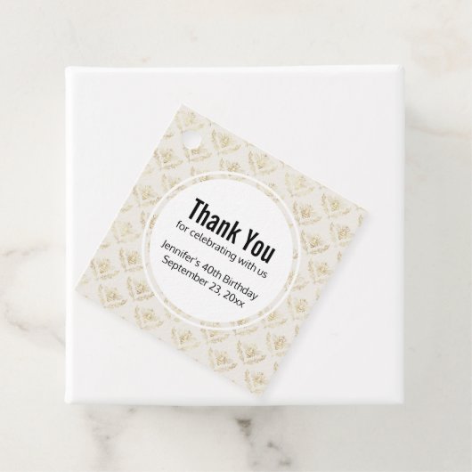 Golden Bumble Bee met kroonpatroon Bedankjes Labels (In situ)