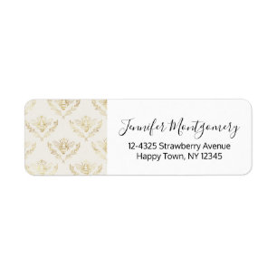 Golden Bumble Bee met kroonpatroon Etiket