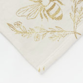 Golden Bumble Bee met kroonpatroon Fleece Deken (Hoek)