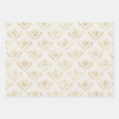 Golden Bumble Bee met kroonpatroon Inpakpapier Vel (Voorkant 2)