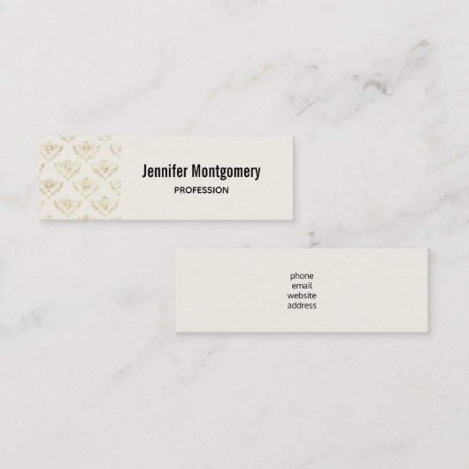 Golden Bumble Bee met kroonpatroon Mini Visitekaartje (Voorkant / Achterkant)