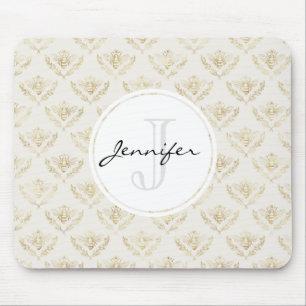 Golden Bumble Bee met kroonpatroon Muismat