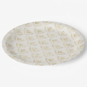 Golden Bumble Bee met kroonpatroon Papieren Bordje (Gekanteld)