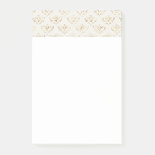 Golden Bumble Bee met kroonpatroon Post-it® Notes (Voorkant)