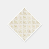 Golden Bumble Bee met kroonpatroon Servet (Hoek)