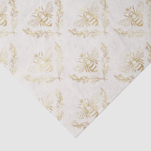 Golden Bumble Bee met kroonpatroon Tissuepapier (Detail)