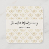 Golden Bumble Bee met kroonpatroon Vierkante Visitekaartje (Voorkant)