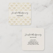 Golden Bumble Bee met kroonpatroon Vierkante Visitekaartje (Voorkant / Achterkant)