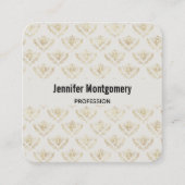Golden Bumble Bee met kroonpatroon Vierkante Visitekaartje (Voorkant)