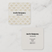 Golden Bumble Bee met kroonpatroon Vierkante Visitekaartje (Voorkant / Achterkant)