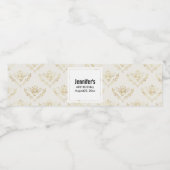 Golden Bumble Bee met kroonpatroon Waterfles Etiket (Enkel label)