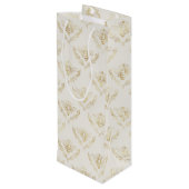 Golden Bumble Bee met kroonpatroon Wijn Cadeautas (Achterkant Gekanteld)