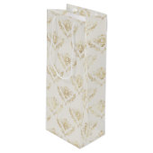 Golden Bumble Bee met kroonpatroon Wijn Cadeautas (Voorkant Gekanteld)