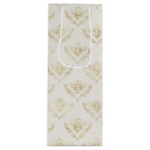 Golden Bumble Bee met kroonpatroon Wijn Cadeautas (Voorkant)