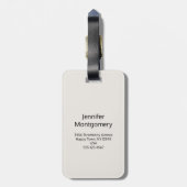 Golden Bumble Bee met kroonpatroonmonogram Bagagelabel (Achterkant verticaal)