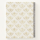 Golden Bumble Bee met kroonpatroonmonogram Notitieboek (Achterkant)