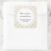 Golden Bumble Bee met kroonpatroonveer Vierkante Sticker (Tas)