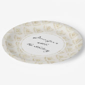 Golden Bumble Bee met kroonpatroonverjaardag Papieren Bordje (Gekanteld)