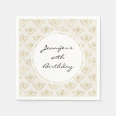 Golden Bumble Bee met kroonpatroonverjaardag Servet (Voorkant)