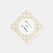 Golden Bumble Bee met kroonpatroonverjaardag Servet (Hoek)