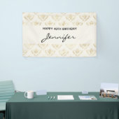 Golden Bumble Bee met kroonpatroonverjaardag Spandoek (Beurs)