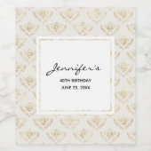 Golden Bumble Bee met kroonpatroonverjaardag Wijn Etiket (Enkel label)