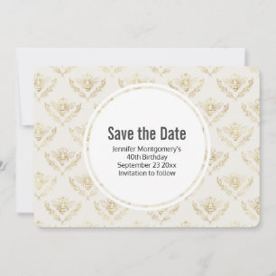 Golden Bumble Bee Pattern bewaart de datum Save The Date