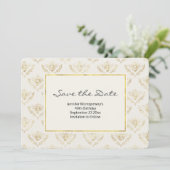 Golden Bumble Bee Pattern bewaart de datum Save The Date (Staand voorkant)