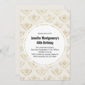 Golden Bumble Bee Pattern Birthday Kaart (Voorkant / Achterkant)