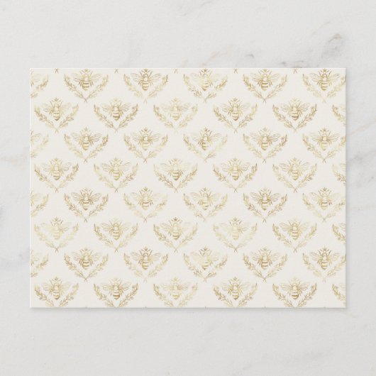 Golden Bumble Bee Pattern Briefkaart (Voorkant)