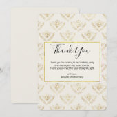 Golden Bumble Bee Pattern Hartelijk dank Bedankkaart (Voorkant / Achterkant)