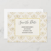 Golden Bumble Bee Pattern Save the Date Uitnodiging Briefkaart (Voorkant / Achterkant)