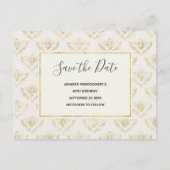 Golden Bumble Bee Pattern Save the Date Uitnodiging Briefkaart (Voorkant)