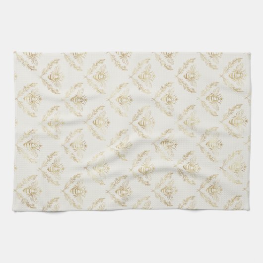 Golden Bumble Bee Pattern Theedoek (Horizontaal)