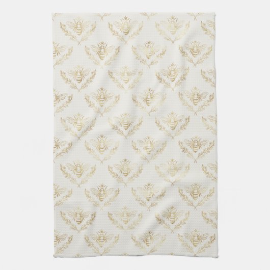 Golden Bumble Bee Pattern Theedoek (Verticaal)