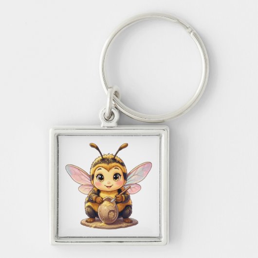 Golden Bumblebee in Bloom Dance.10 Sleutelhanger (Voorkant)