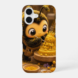 Golden Bumblebee in Bloom Dance.11 iPhone 16 Hoesje