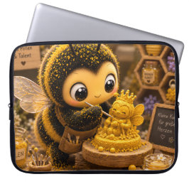 Golden Bumblebee in Bloom Dance.11 Laptop Sleeve