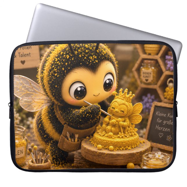 Golden Bumblebee in Bloom Dance.11 Laptop Sleeve (Voorkant)